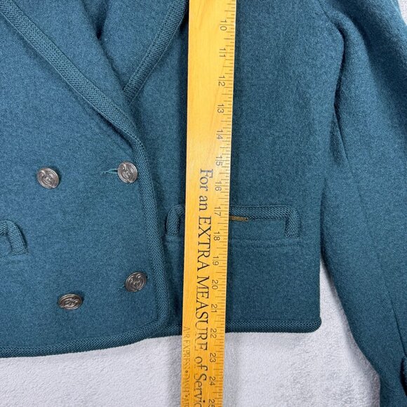 Vintage GEIGER Austria Womens Wool Double Breasted Blazer Jacket Green Size 38 - Picture 9 of 10